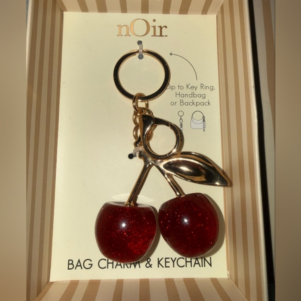 nOir Jewelry Red Cherry Bag Charm Keychain